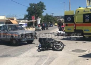 Λαμία: Βίντεο ντοκουμέντο από σοβαρό τροχαίο με μηχανάκι