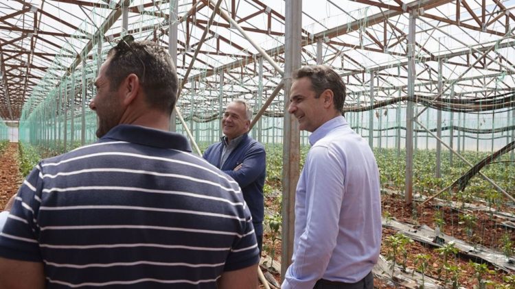 Επίσκεψη Μητσοτάκη σε αγροτική μονάδα του Αυλώνα