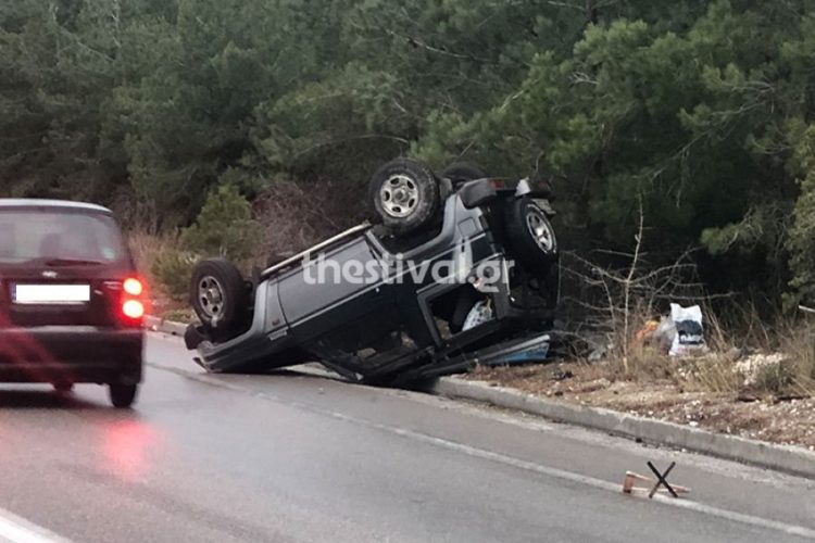 Θεσσαλονίκη: Ανετράπη αυτοκίνητο στην εξωτερική Περιφερειακή – Ένας τραυματίας