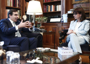 Συνάντηση Κ. Σακελλαροπούλου και Μ. Σχοινά στο Προεδρικό Μέγαρο