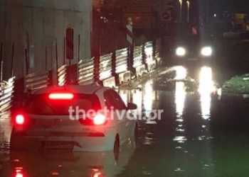 Θεσσαλονίκη: Ισχυρή καταιγίδα – Εγκλωβίστηκαν 4 άτομα