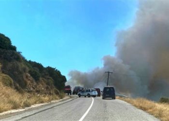 Φωτιά στην Άνδρο: Ενισχύονται οι πυροσβεστικές δυνάμεις – Εκκενώθηκε ο οικισμός Καλαμάκι (βίντεο)