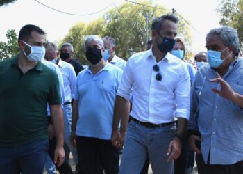 Στις πληγείσες περιοχές της Εύβοιας ο Κ. Μητσοτάκης – Πλήρη στήριξη στον Ν. Χαρδαλιά