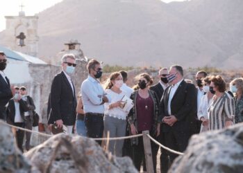 Στον αρχαιολογικό χώρο της Αρχαίας Απτέρας Κ. Μητσοτάκης και Μ. Πομπέο