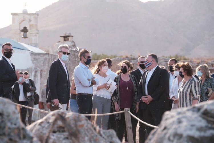 Στον αρχαιολογικό χώρο της Αρχαίας Απτέρας Κ. Μητσοτάκης και Μ. Πομπέο