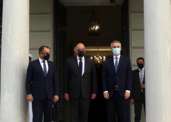 Συνάντηση Ν. Δένδια και Ν. Παναγιωτόπουλου με τον Γ. Στόλτενμπεργκ  στο υπουργείο Εξωτερικών