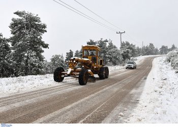Χιονισμένο τοπίο σε Αττική, Εύβοια και Βοιωτία – Ποια σχολεία θα παραμείνουν κλειστά
