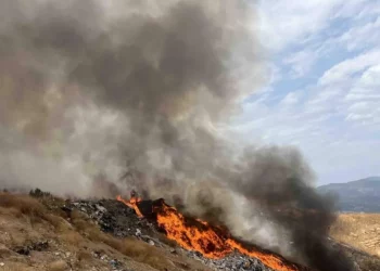 Φωτιά σε πρώην χωματερή στο Αλιμάκι Κυπαρισσίας – Επιχειρούν και εναέρια