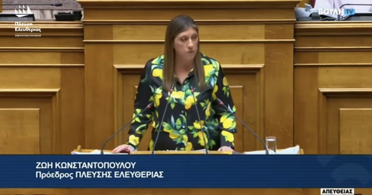 Ζωή Κωνσταντοπούλου: Ζητάμε διακοπή των διπλωματικών σχέσεων με το Ισραήλ, αναγνώριση του Παλαιστινιακού κράτους, στήριξη των προσφύγων και εφαρμογή των διατάξεων του Διεθνούς Ποινικού Δικαστηρίου (video)