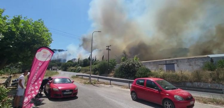 Φωτιά στην Πρέβεζα / Σκληρή μάχη με τις φλόγες – Μήνυμα του 112 (βίντεο)