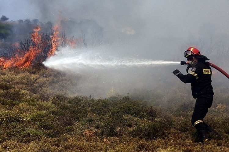 Νέα Επίδαυρος: Πυρκαγιά από κεραυνό στο όρος Άκρος