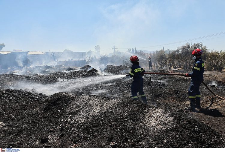 Αχαρνές: Υπό έλεγχο η πυρκαγιά σε επιχείρηση με παλέτες