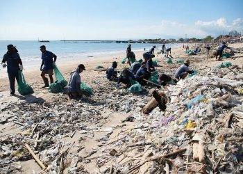 Μπαλί: Μεγάλη επιχείρηση καθαρισμού των ακτών που έχουν κατακλυστεί από πλαστικά απορρίμματα