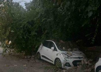 Σφοδρή καταιγίδα στην Κέρκυρα: Ξεριζώθηκε δέντρο, κατέρρευσε τοιχίο και καταπλάκωσε αυτοκίνητα