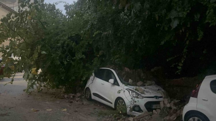 Σφοδρή καταιγίδα στην Κέρκυρα: Ξεριζώθηκε δέντρο, κατέρρευσε τοιχίο και καταπλάκωσε αυτοκίνητα